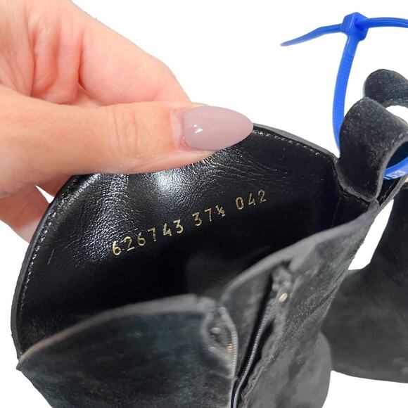 Gucci Black Western Suede Ankle Bootie Boots Size EU 37.5 - Picture 13 of 16